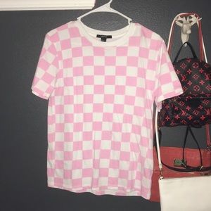 Pink checkered Tee